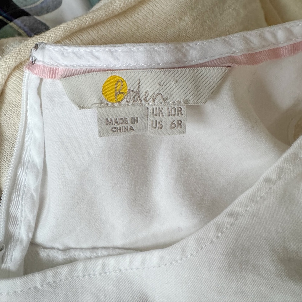 Boden Tamara White Shift Dress Tailored Minimalist 90s Style Size 6 - Picture 6 of 7